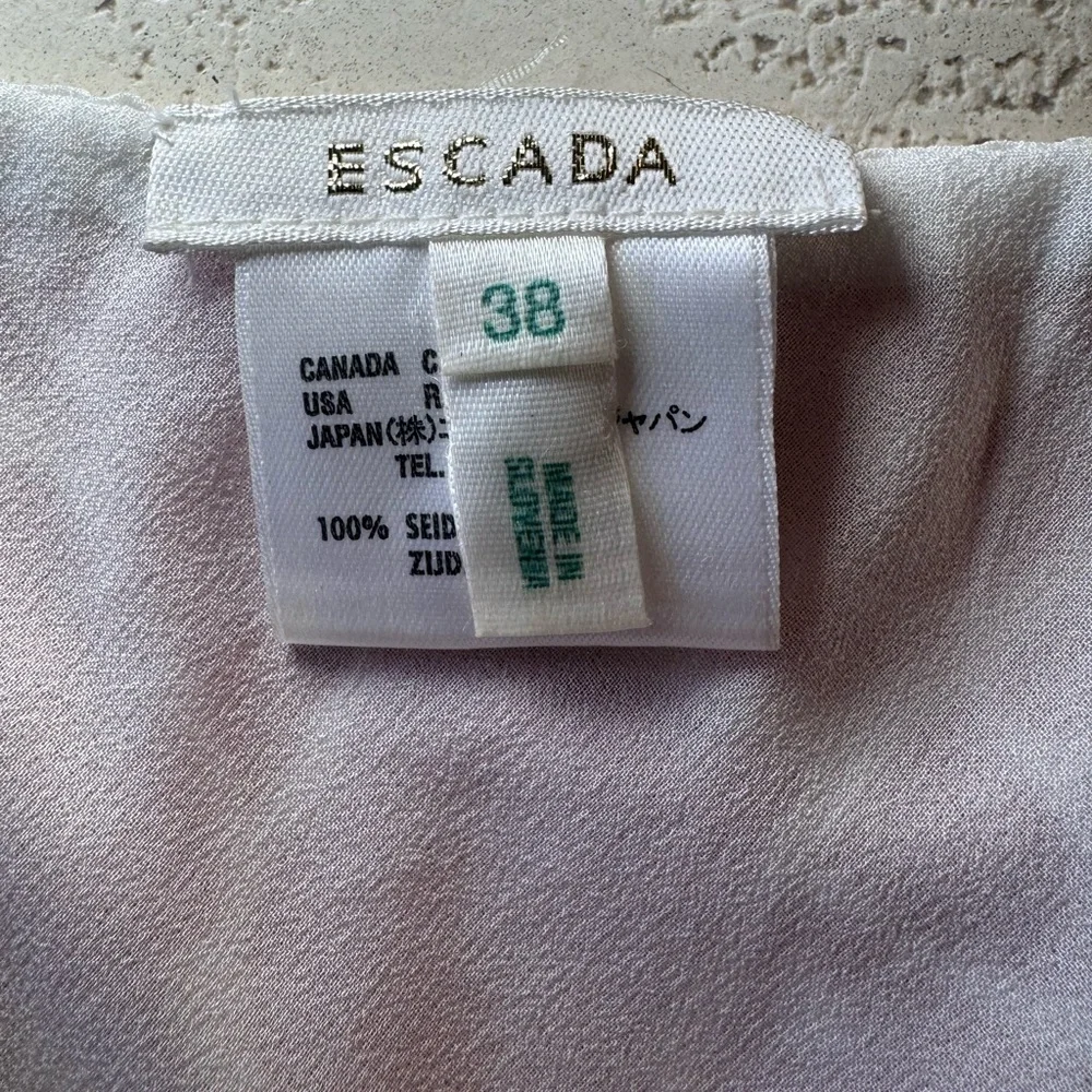 Escada Red and White Silk Midi Skirt